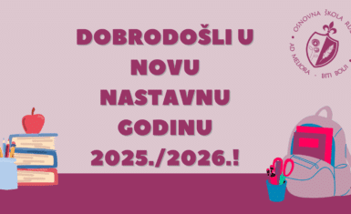 Dobrodošli u novu nastavnu godinu 2025./2026.!